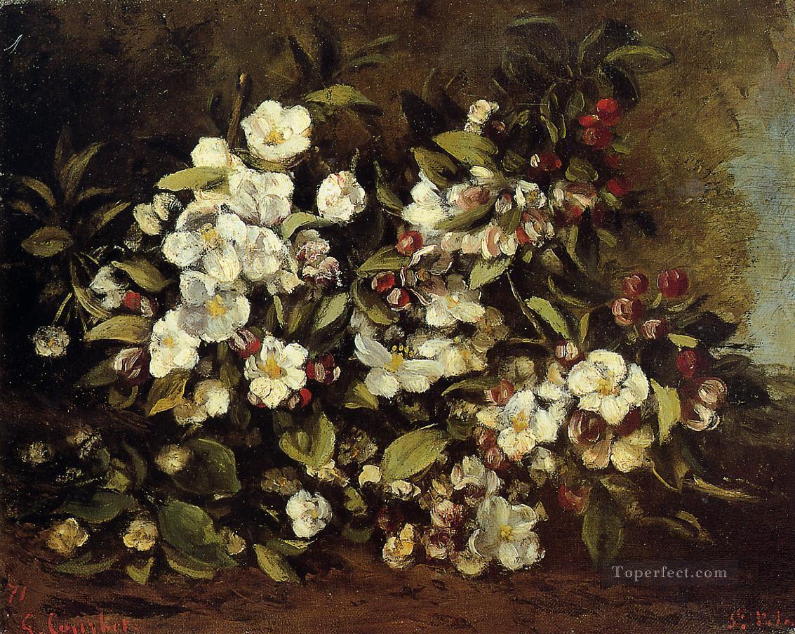 花が咲くリンゴの木の枝 写実主義の画家 ギュスターヴ・クールベ油絵